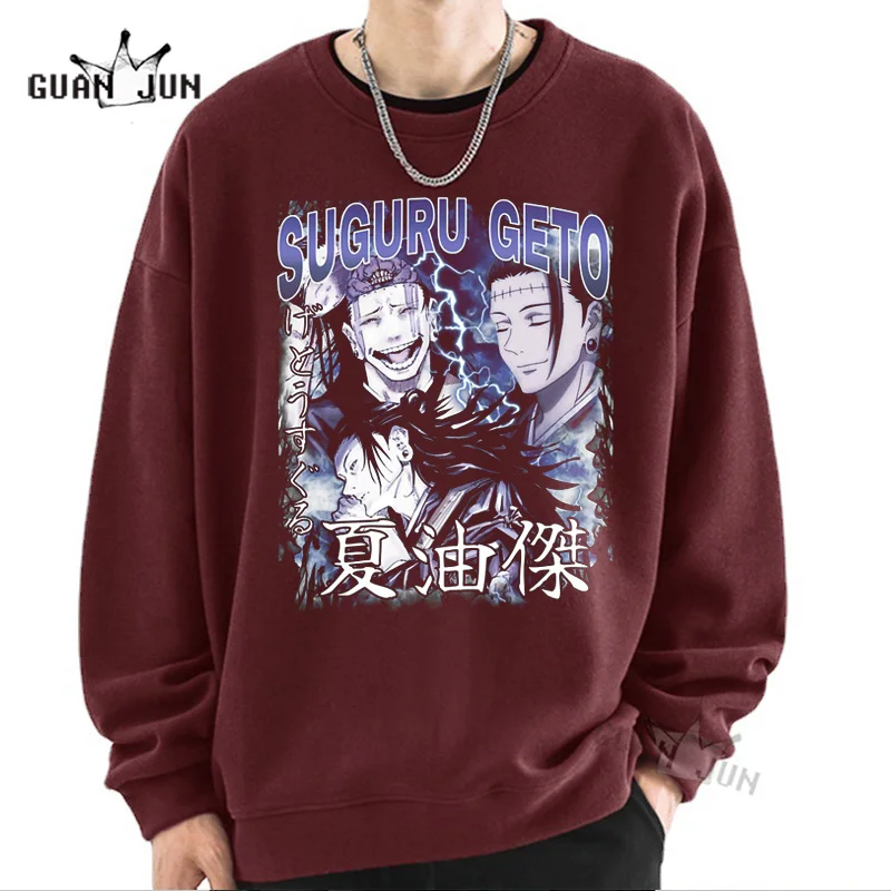 Jujutsu Kaisen Sweatshirts for Adult Men Anime Suguru Geto Gojo Graphic Pullover Tops New Fashion Unisex Harajuku Loose Hoody