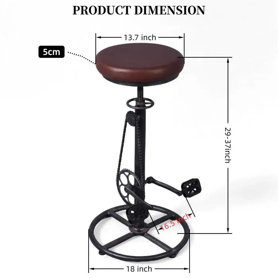 Bar Stools Swivel PU Seat 2937inch Height Adjustable Extral Tall Bicycle Stool with Bikepedal Kitchen Island Counter Stool Shop