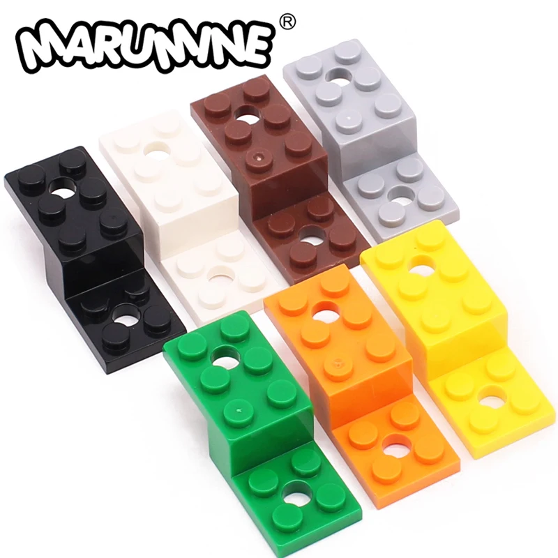 Marumine 11215-テクノロジービルディングブロック,5x2x1,高低ブラケット,2穴,建設モデル,バルク,50個