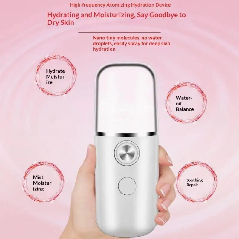 New Nano Mister Mini Facial Steamer Spray Mister Face Humidifier USB Moisturizing Skincare Face Beauty Machine