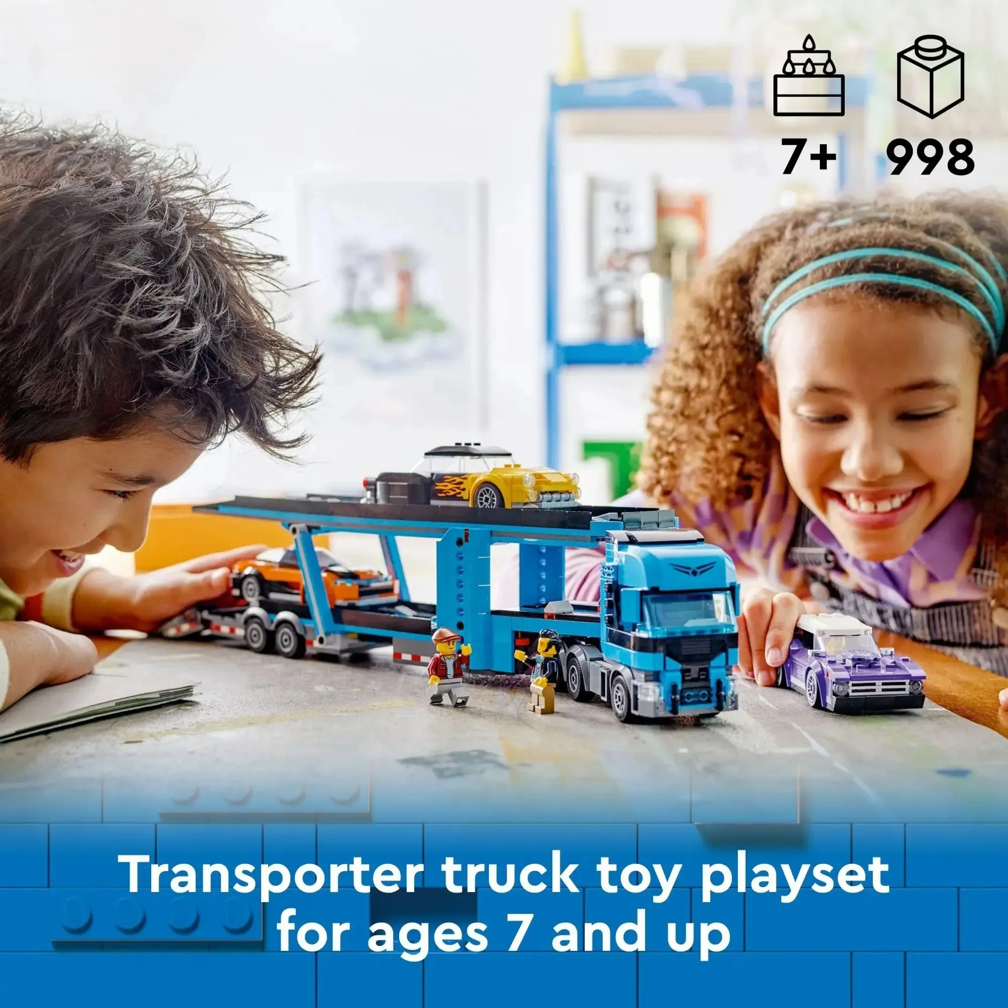 2025 new city assembly city series 60408 sports car transport vehicle 14 years old+children's creative puzzle toy birthday gift