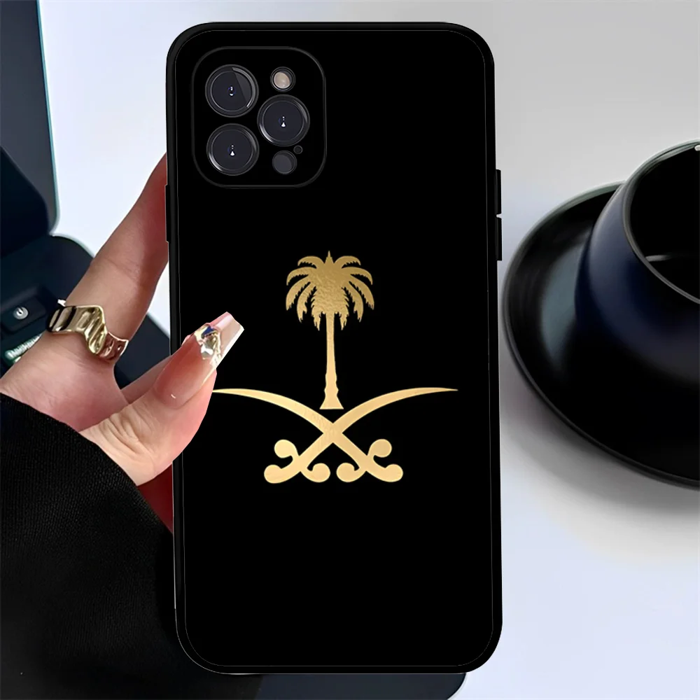 Coque de téléphone avec sensation de royaume d\'Arabie saoudite, coque pour iPhone 15, 14, 11, 12, 13, Mini, Pro, XS, Max, 6, 7, 8, Plus, X, Poly,