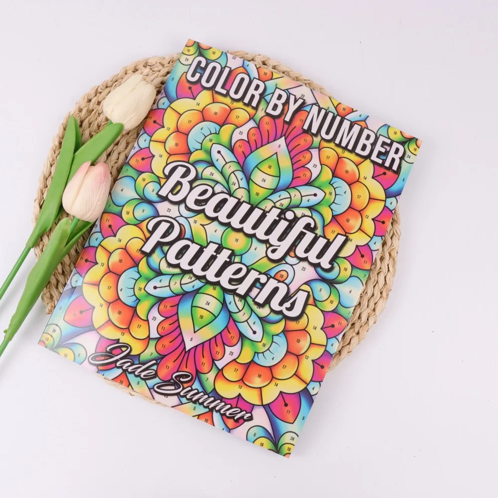 

Mandala pattern adult coloring book, spiral bound 28 x 22 cm, relaxing adult coloring book for women and men