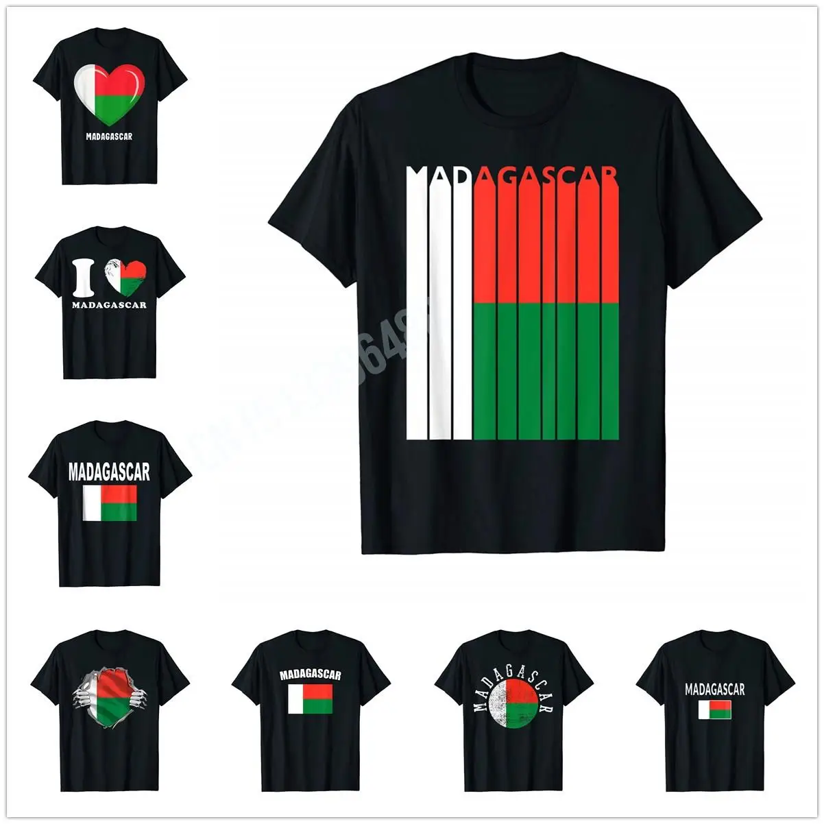 

More Design Madagascan Flag Madagascar Souvenir Gift T-Shirt For Men Women T Shirt Tops Cotton Tees