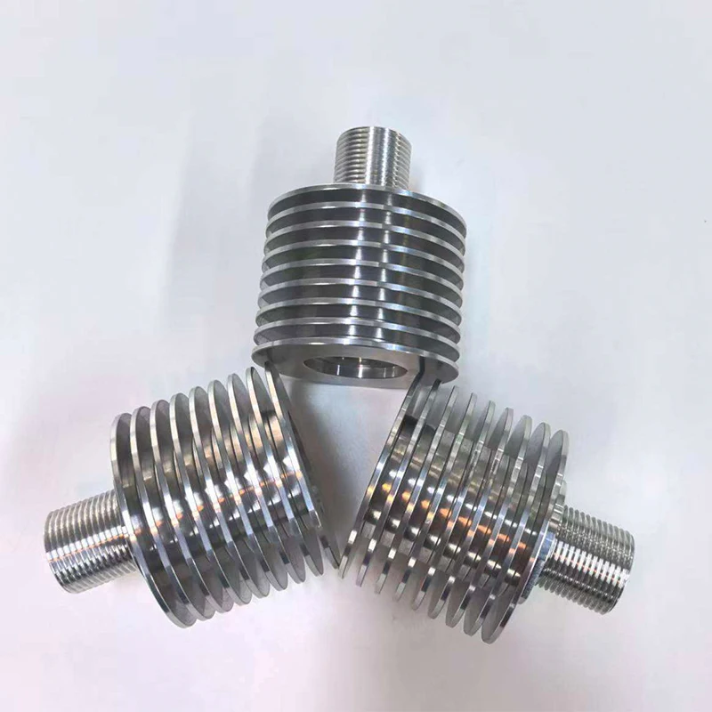 Precision Turned Aluminum Alloy Cooling Stud, Custom Integrated Finned Heat Sink Pin High Performance Cooling Component