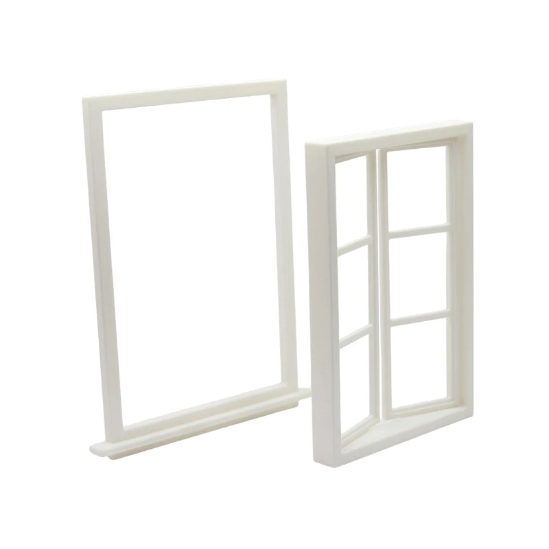 กรอบหน้าต่างไม้สำหรับบ้านตุ๊กตา 1/12 ของตกแต่งเฟอร์นิเจอร์จิ๋ว ของเล่นบ้านตุ๊กตา อุปกรณ์ประกอบฉากฉากจิ๋ว