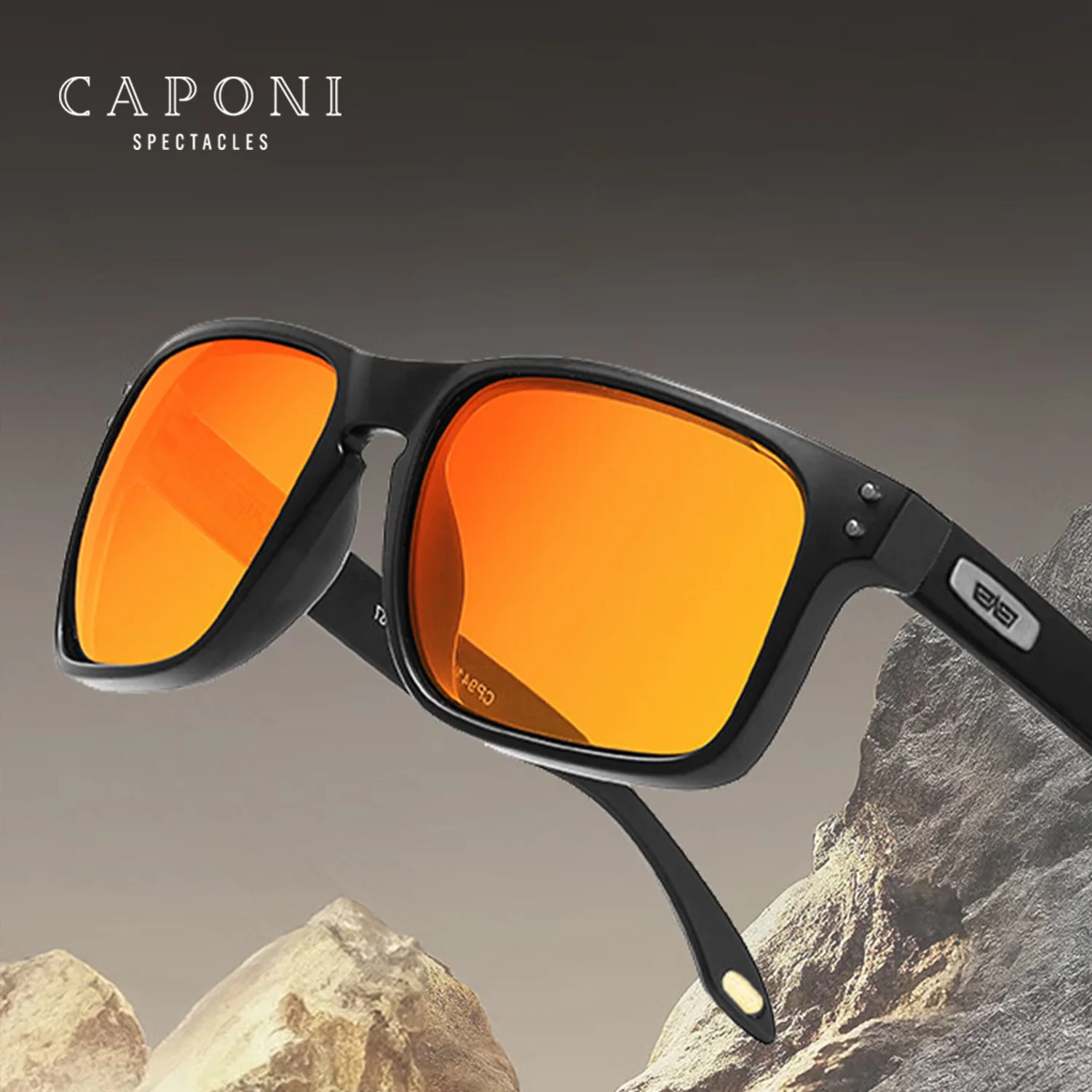 CAPONI HD Polarized Outdoor Sunglasses For Male Anti Reflection Driver Sun Glasses UV400 Protection Coating Lens Eyewear CP9417