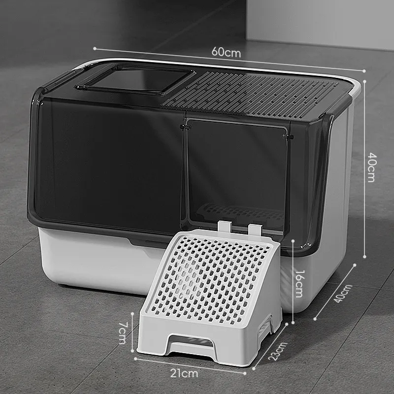 open-ended Litter Box Side Entrance Defecation Stainless Steel Jewelry Litter Box Closed luxury Katzenklo Edelstahl Pet Products