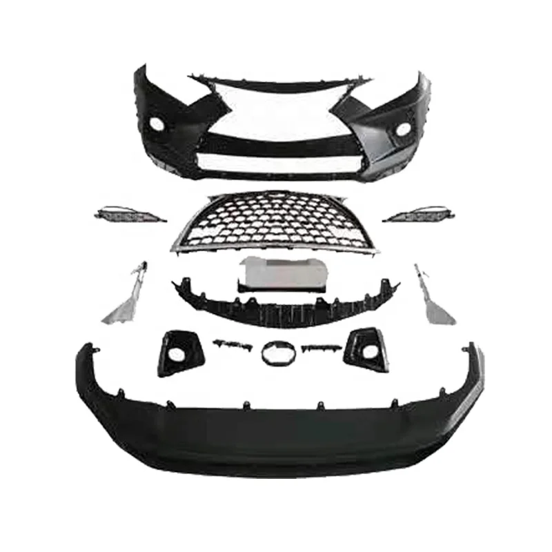 

Good Injection PP Front Bumper New Car Parts Assembly for 2020 Toyota Rav4 Upgrade Lexus RX Style Front Face Car Bumper Body Kit