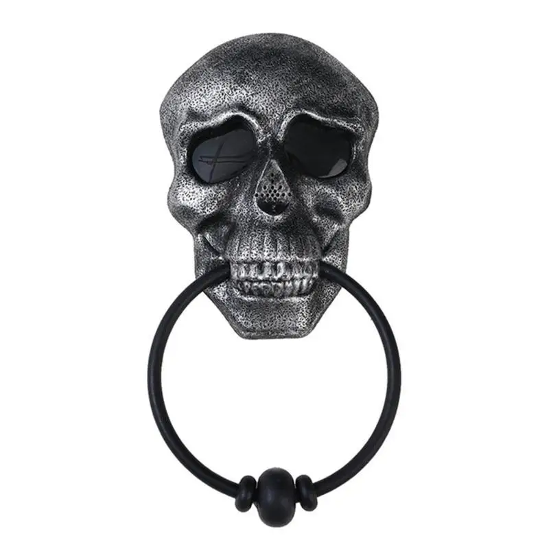 E8BD 3D Skull Door Knocker Wall Hanging Decoration Gothic Skeletons Head Skull Art