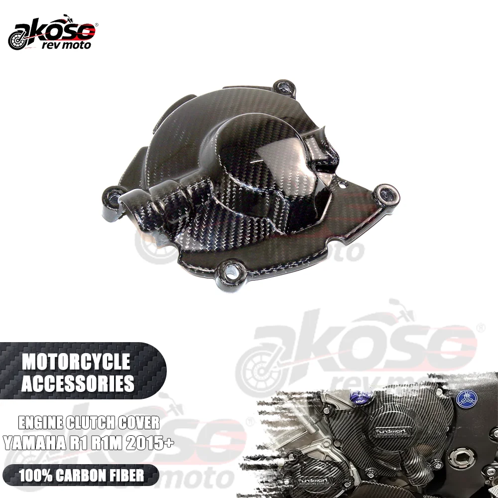 

Engine Clutch Cover Protection Crankcase Stator Plates Motorcycle Accessories For Yamaha R1 R1M 2015-2024 Supplies Carbon Fiber