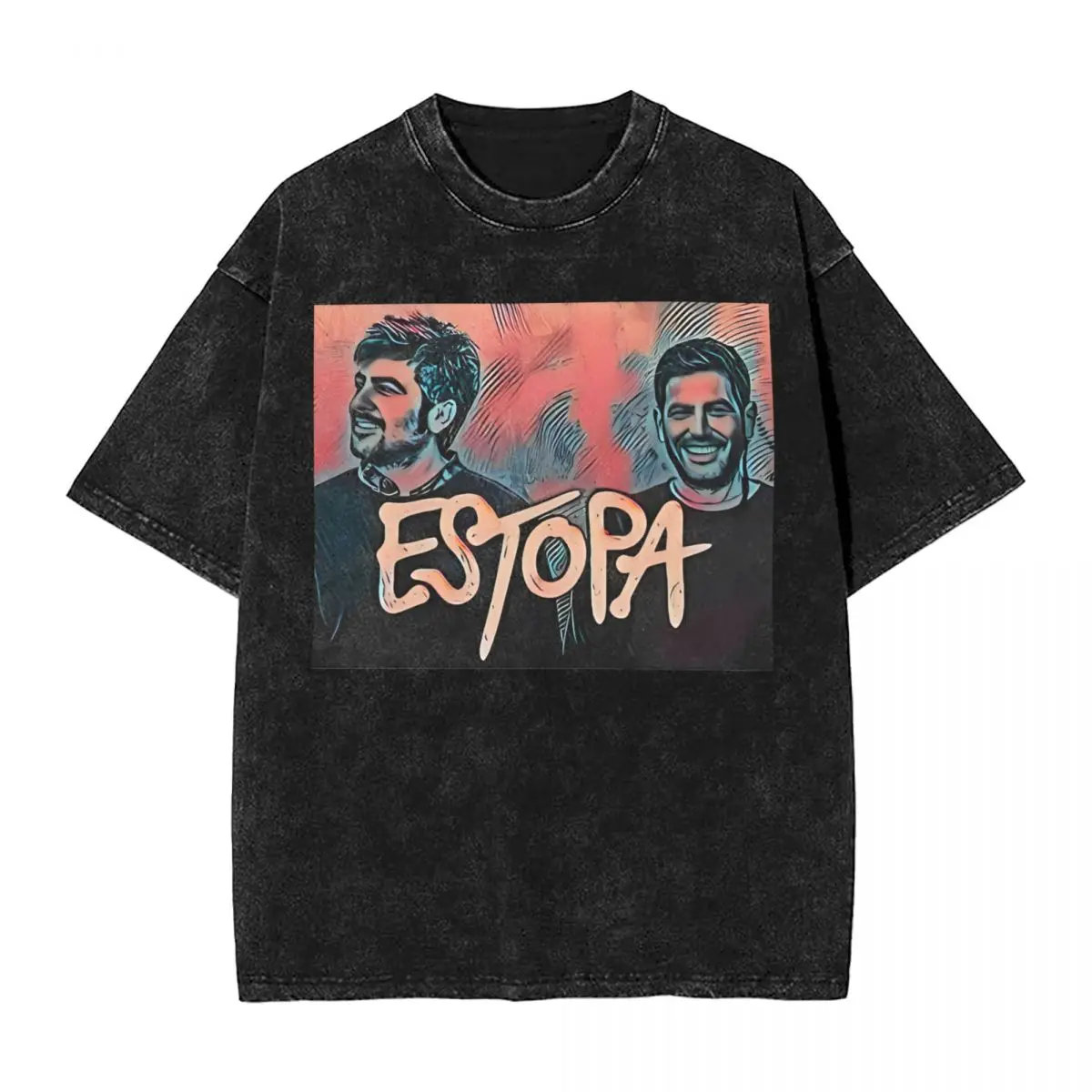 Estopa Tour Rock Band T Shirt Hip Hop Washed Cotton Harajuku T-Shirt Pop Music Guitar Art Men Women Tops Streetwear Summer Tee