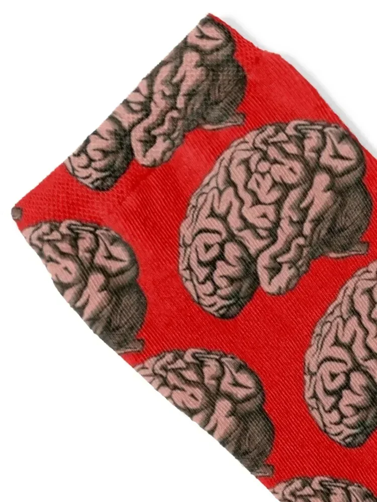 Brains Polka Dot Pattern - Neurology Red Design Socks Non-slip man heated Wholesale Socks For Women Men's