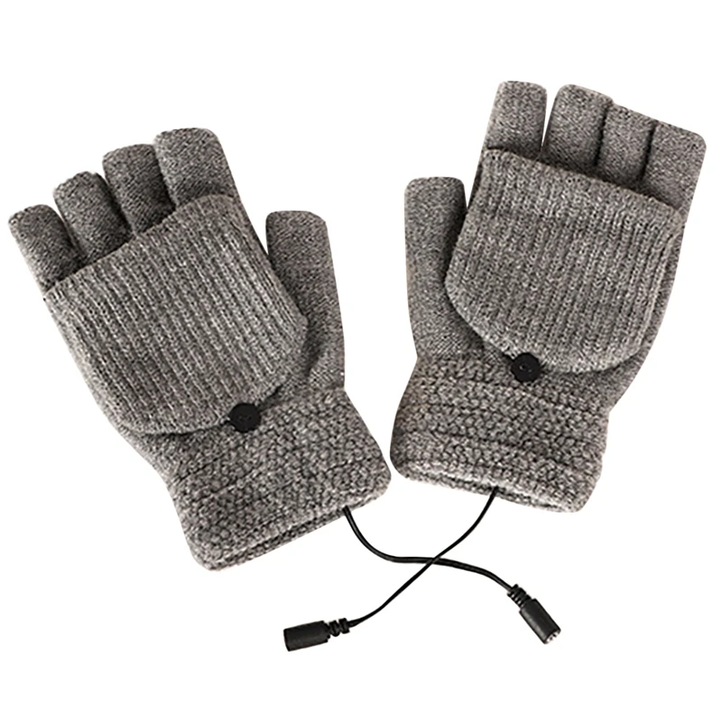 

USB Heated Gloves Mens Womens Winter Warm Full or Half Gloves Heating Warm Gloves for Indoor or Outdoor