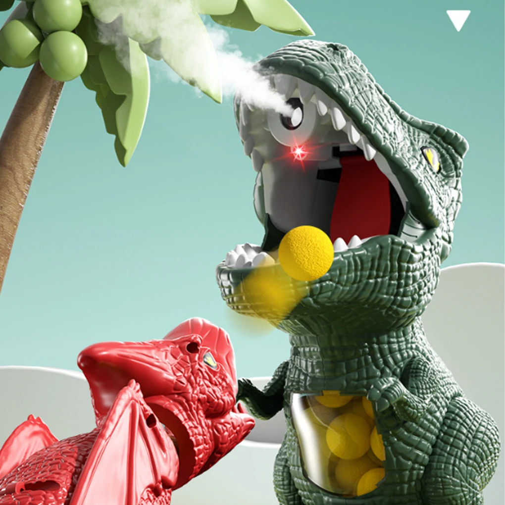 Mainan Menembak Dinosaurus untuk Anak Laki-laki Perempuan Permainan Menembak Target Bergerak Dinosaurus dengan Senjata Pompa dan Peluru Busa Mainan Anak-anak