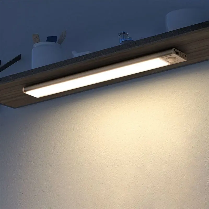 【CYBER Saturday】LED Night Light 20cm Motion Sensor Wireless USB Cabinet Night Light Wardrobe Lamp for Kitchen Cabinet Bedroom Wa