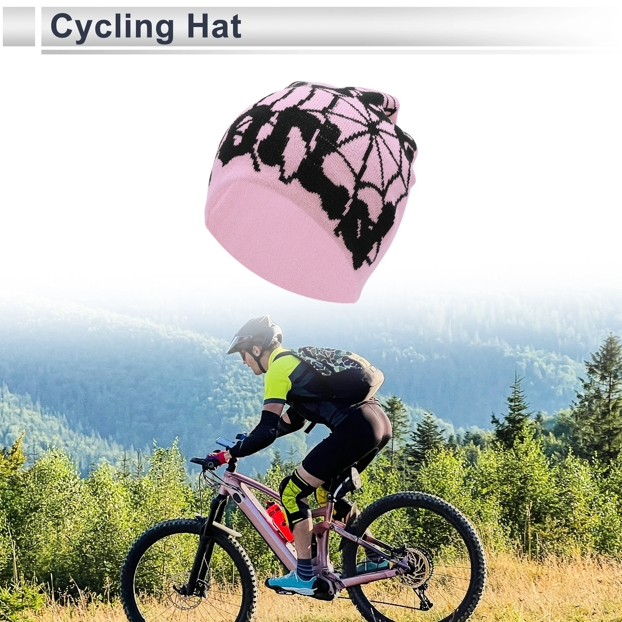 

X Autohaux Велосипедная шапка Теплая удобная и дышащая Черный мир Розовая 22x22см