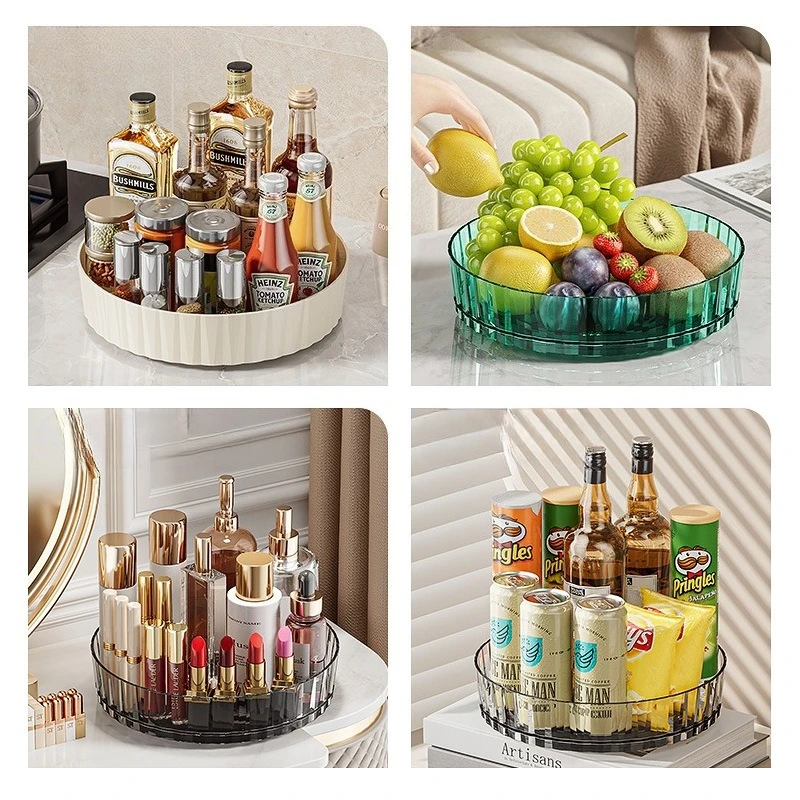 Rotating Circular Tray Countertop, Multi-purpose Storage Tray, Rotating Storage Rack, Kitchen Seasoning Rack, Desktop Storage image 4