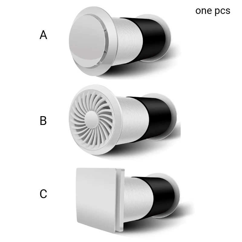 4inch Through Wall Exhaust Ventilation Fan for Bathroom Kitchen Garage Retractable Duct Wall Vent W/ Filter & 3-Speed Adjustment