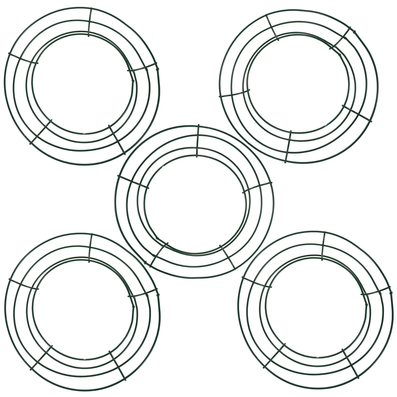 

5Pcs Green Metal Wreath Frame Rust Resistant Iron Ring for DIY Garland Crafting Christmas Valentine Decor Metal Wreath Frame
