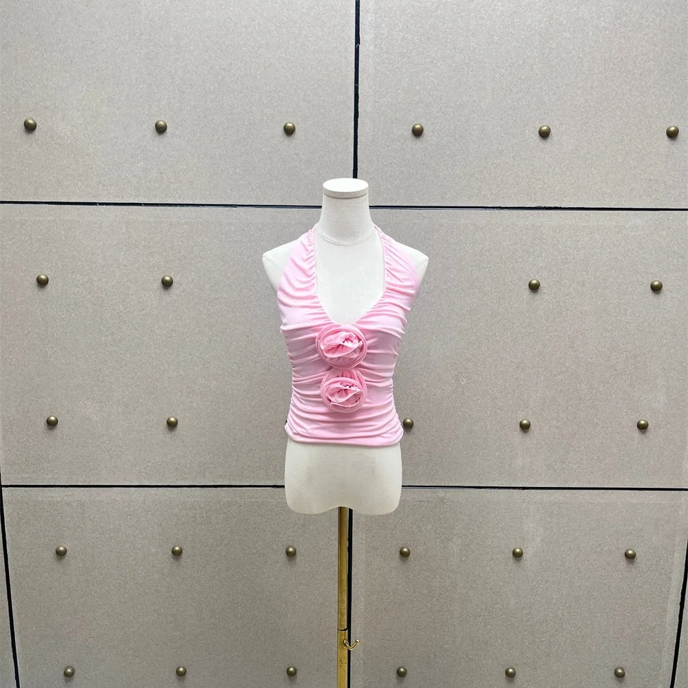 

Женские топы 2026: Майка-халтер, плиссированная, с аппликацией, корсетная, сексуальный женский топ-бандо, новая модная универсальная модель Y2K, пуловер-бюстгальтер