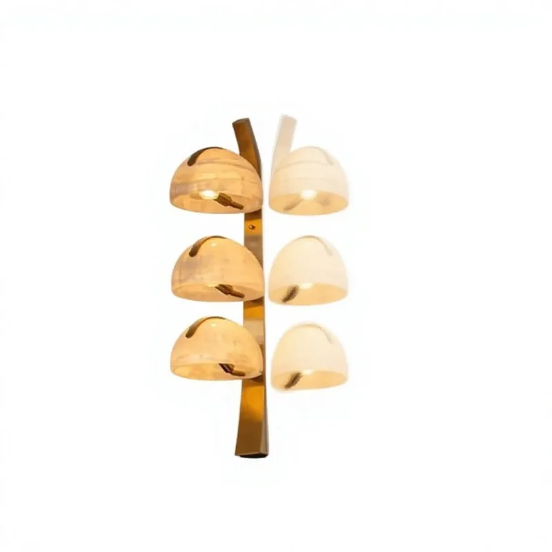 Marble modern minimalist LED wall light, copper lamp body, suitable for living room/dining room/bedroom