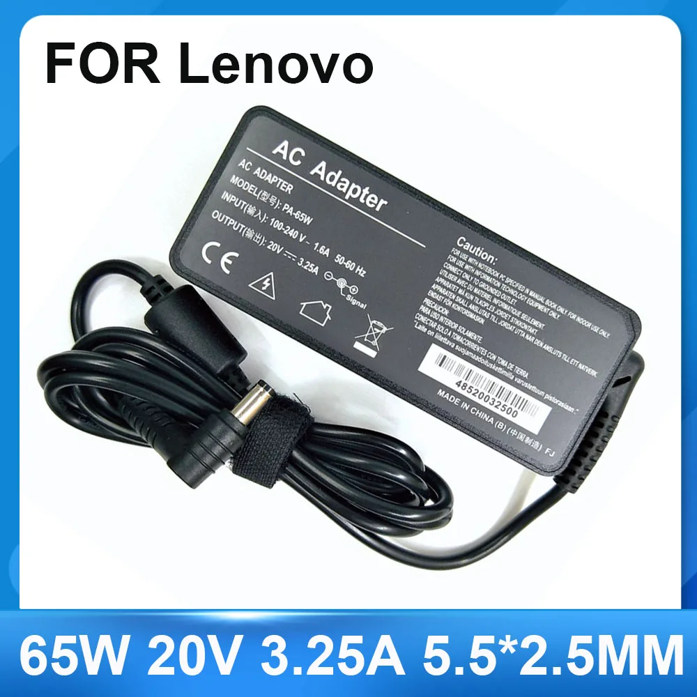 65W 20V 3.25A 5.5*2.5mm Laptop Charger For Lenovo U130 U350 U310 U410 U430 U450 Y430 Y460 Z360 G230 G430 G360 notbook Adapter