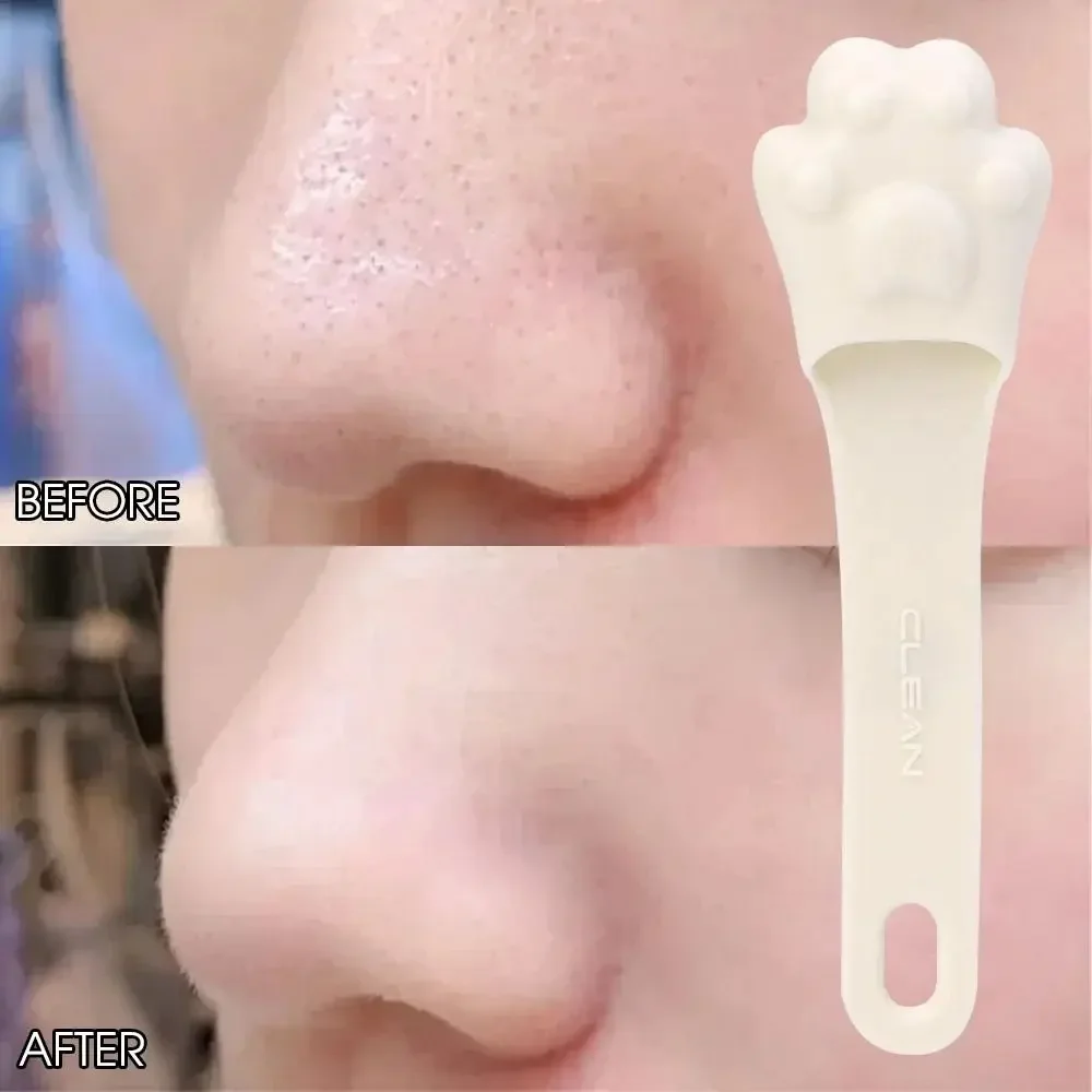 Soft Silicone Nose Brush Cat Claw Shape Nose Pore Facial Pore Cleaner Blackhead Cleaning Tool Face Washing Brush