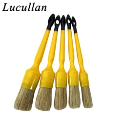 Lucullan Classic Premium Detailing Brush- Set of 5 Boar's Hair Tools For Exterior Pre-wash and Interior Cleaning