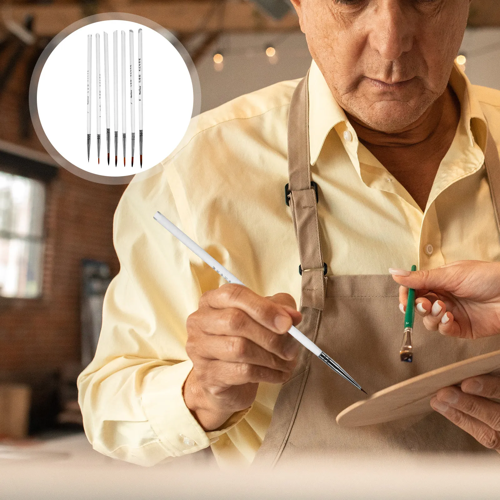 

11pcs Painting Brush Set Lightweight Portable For Acrylic Watercolor Oil Miniature Detail Art Brushes Fine Tip