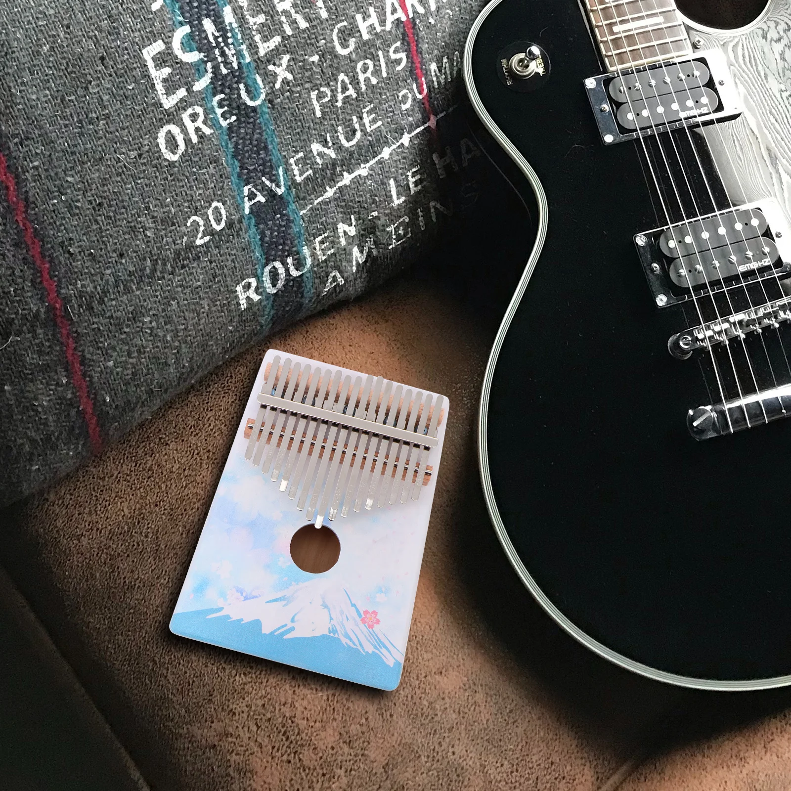 

1 Set Portable Thumb Durable Finger For Beginner Finger For Beginners Kalimba Piano Stylish Kalimba Hand Piano Set Blue