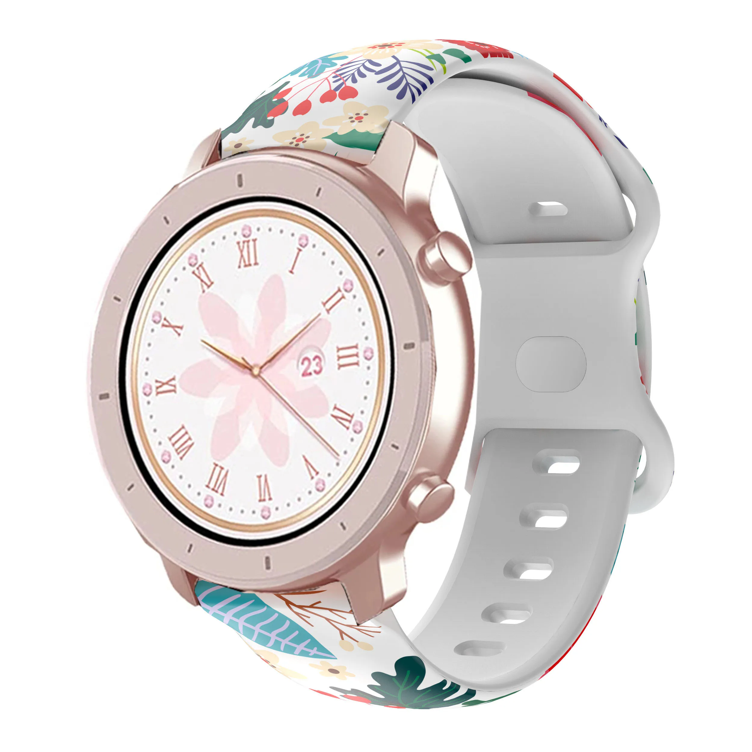 20mm Printing Watchband For Amazfit Active Bip 3/U Pro Strap Silicone Wristband Bracelet for Huami Amazfit GTS 4 2 2e 3/GTR Mini