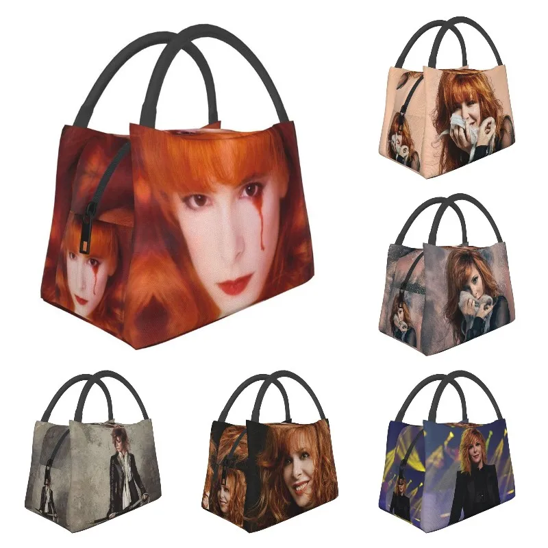 

Pretty Mylene Farmer Thermal Insulated Lunch Bag Women French Singer Lunch Container for Outdoor Picnic Meal Food Box