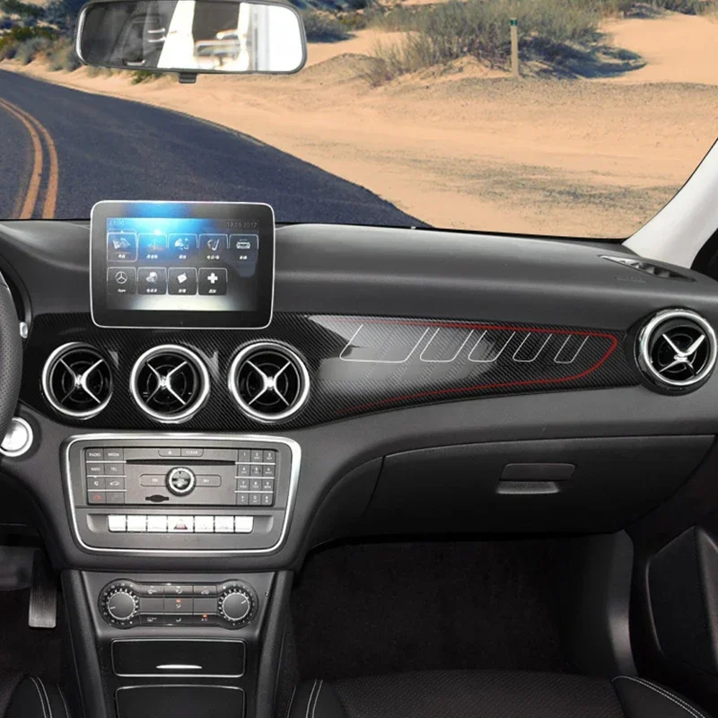 ديكور لوحة القيادة لسيارة Mercedes-Benz CLA250 C117/GLA220 X156/CLA 45 غطاء منفذ الهواء ملصق لوحة التحكم المركزية للوحة القيادة #5