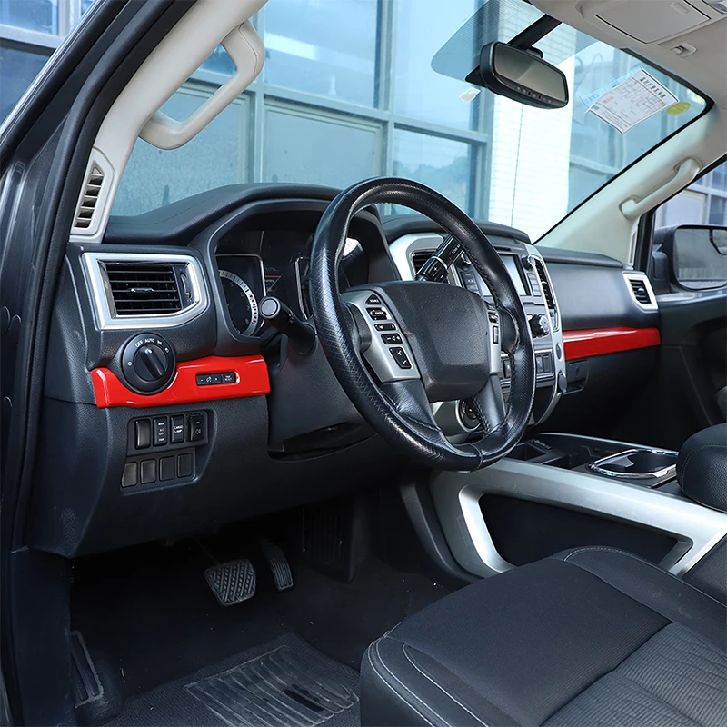

Для Nissan Titan 2016-2023 декоративная крышка приборной панели ABS узор из углеродного волокна аксессуары для панели центральной консоли автомобиля 3 шт. с левым рулем
