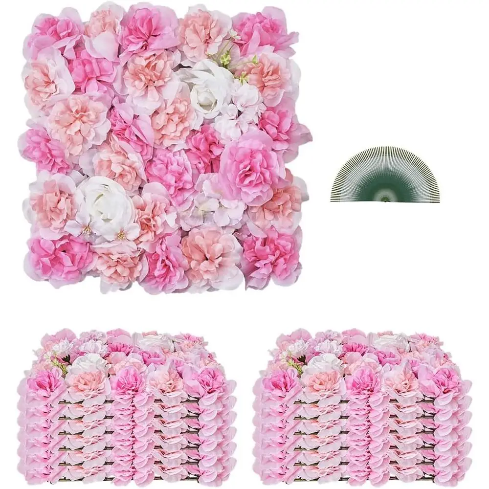 

3D Lower Wall Panel with Artificial Floral Background Mesh for Easy Installation - Ideal for Wedding, Valentine's Day, Home, Bab