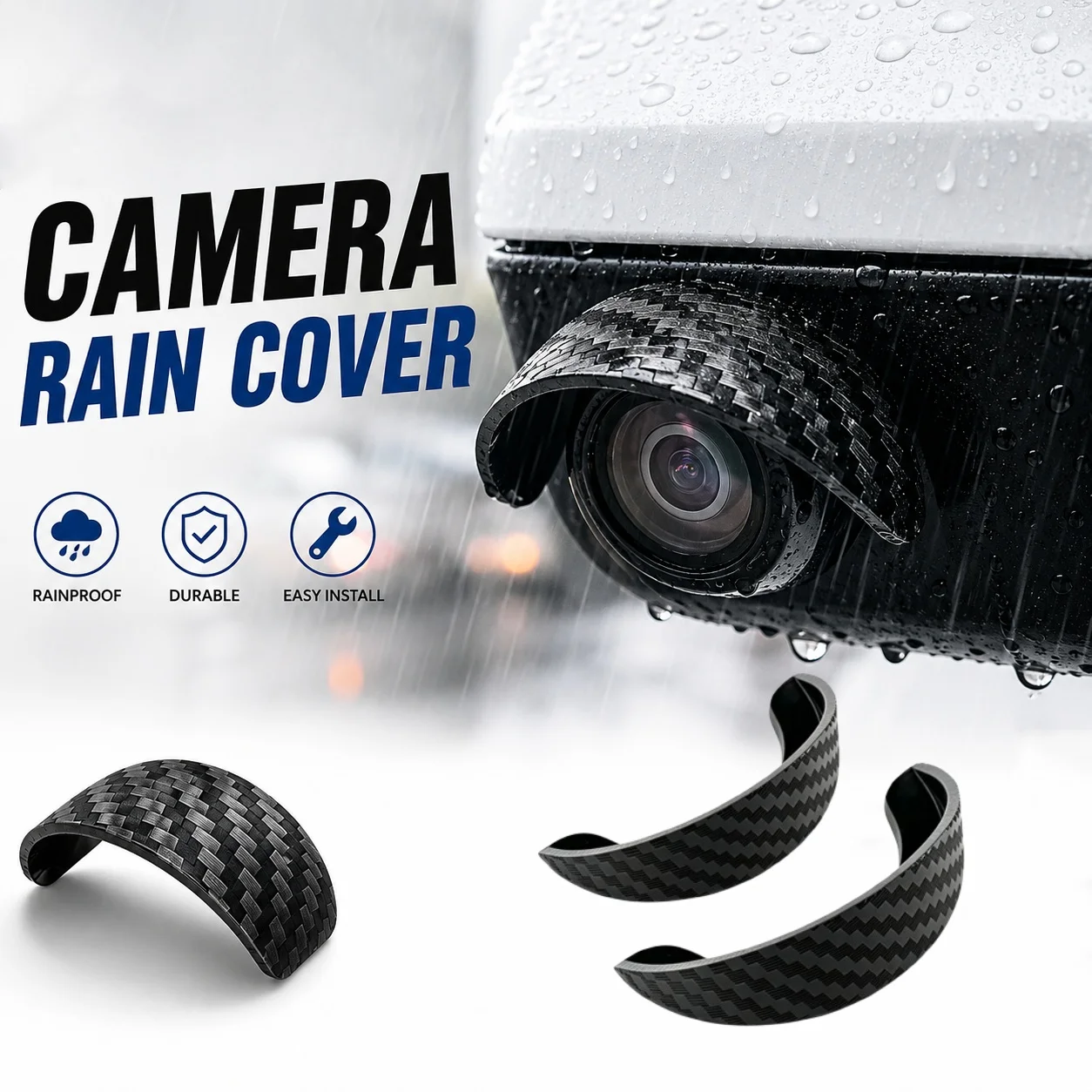 Car Rear View Camera Rain Visor Hood Waterproof Protective Cover Backup Camera Sun Shade Rain Shield Universal Accessories