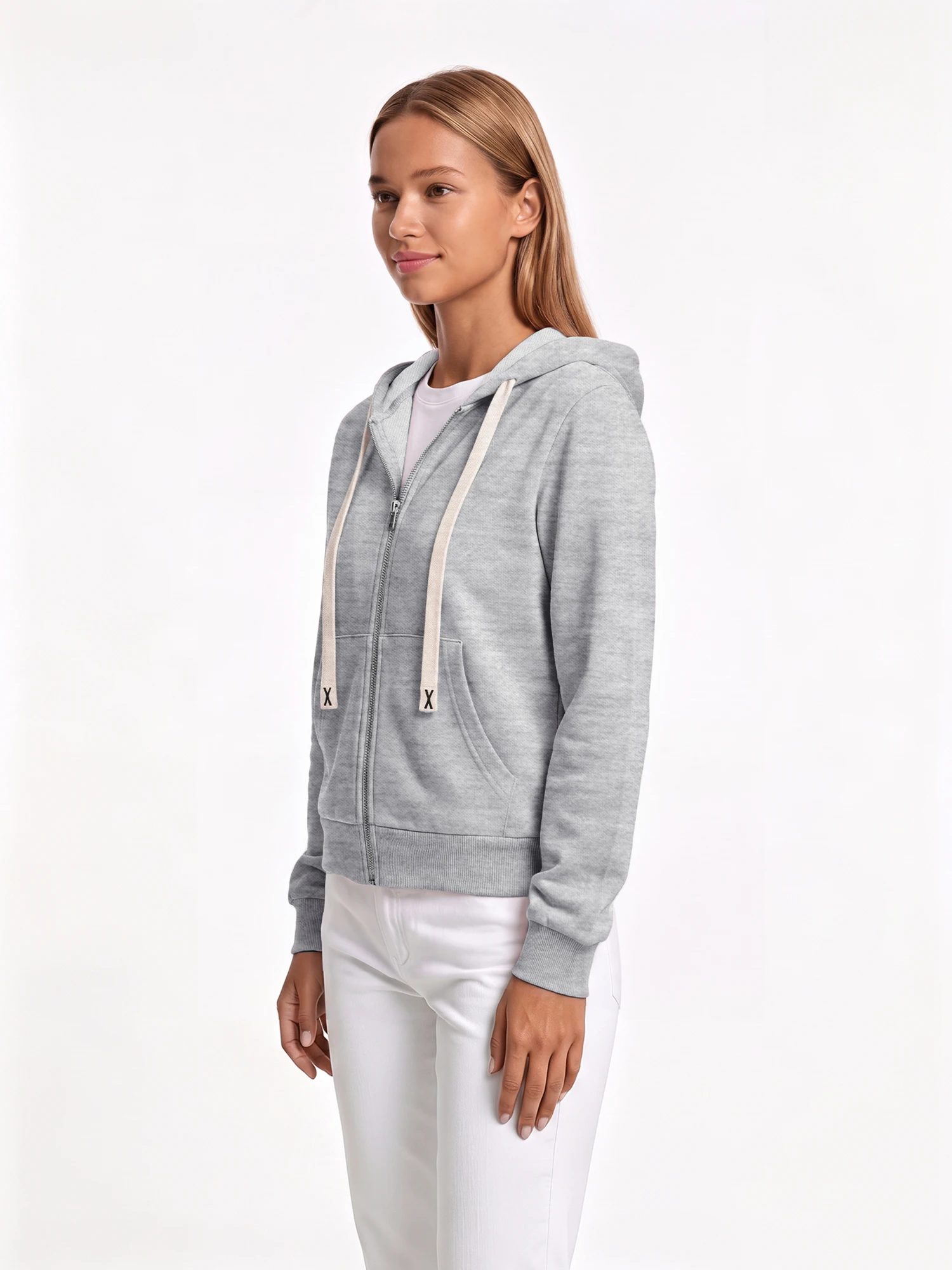 Workout‑Friendly Cropped Full Zip Hooded Coat, Long Sleeve Sweatshirt for Outdoor Leisure Activity