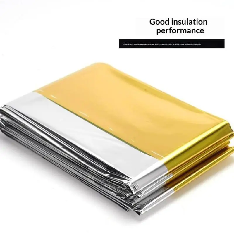 Couverture d'urgence, Kit de premiers secours de survie en plein air, isolation coupe-vent, feuille PET de sauvetage, sauvetage militaire thermique vierge, 1/3/5 pièces