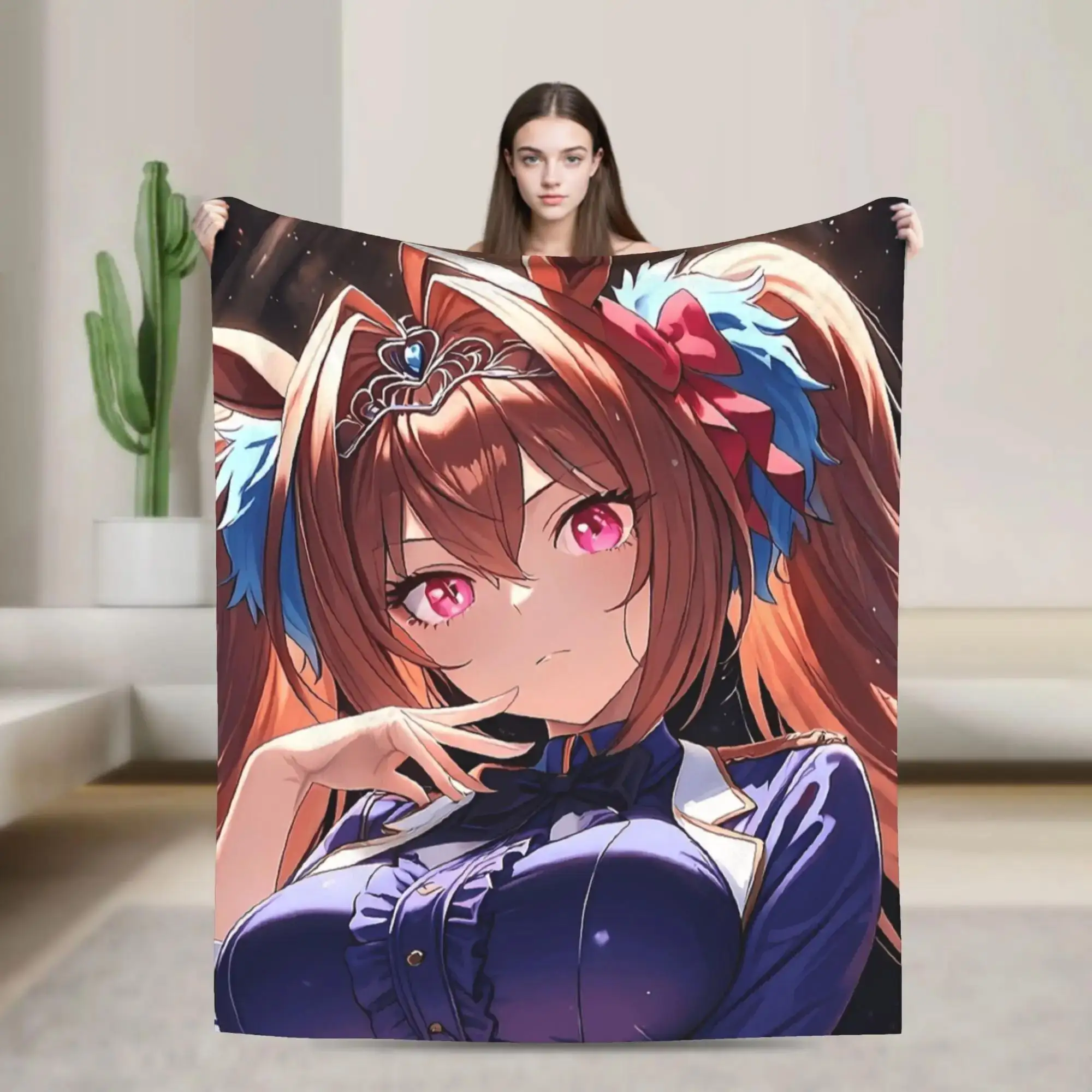 

Плед Daiwa Scarlet Commanding Idol Uma Musume Pretty Derby Anime Girl Waifu, мягкий, теплый, для кровати, зимний