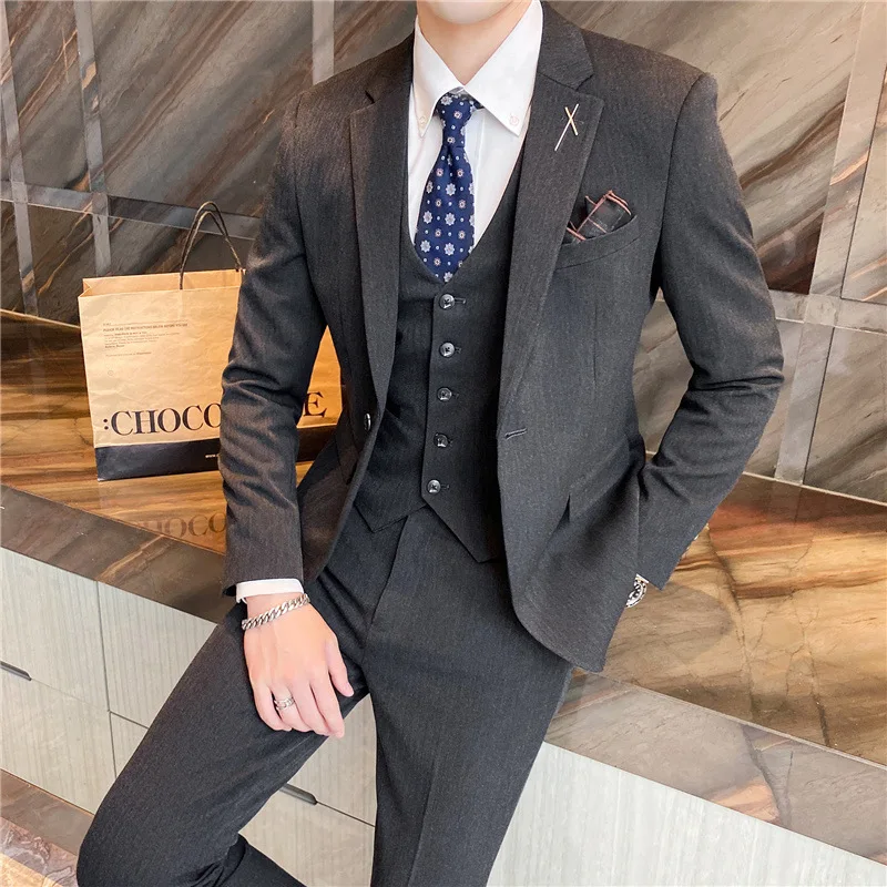 Kkmen's dreiteiliger Business Casual Bräutigam Anzug