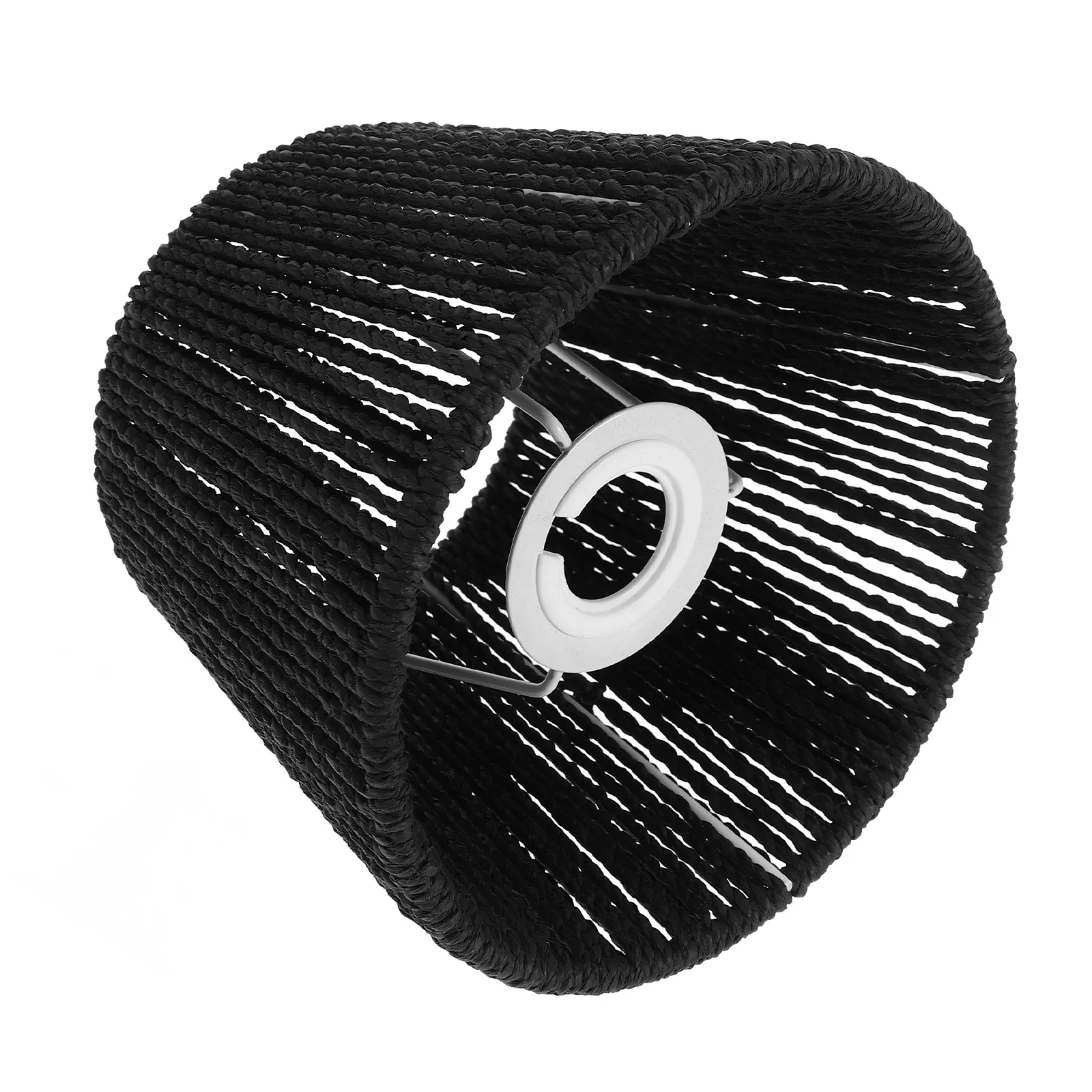 

Paper String Woven Lamp Shade Handmade Iron Frame Retro Hanging Ceiling Light Cover For Home Bar Cafe Hotel Decor Indoor