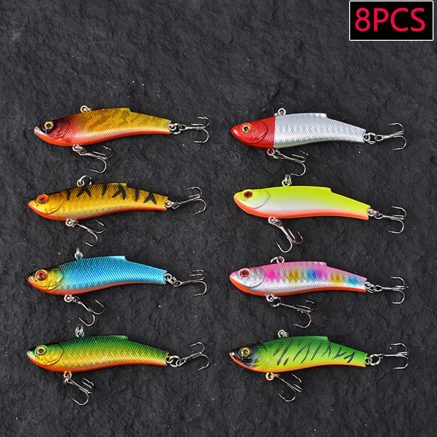 

Набор из 8 длинных зимних воблеров VIB для троллинга, искусственные приманки для ловли щуки и карпа, рыболовные снасти, набор приманок-свимбейтов