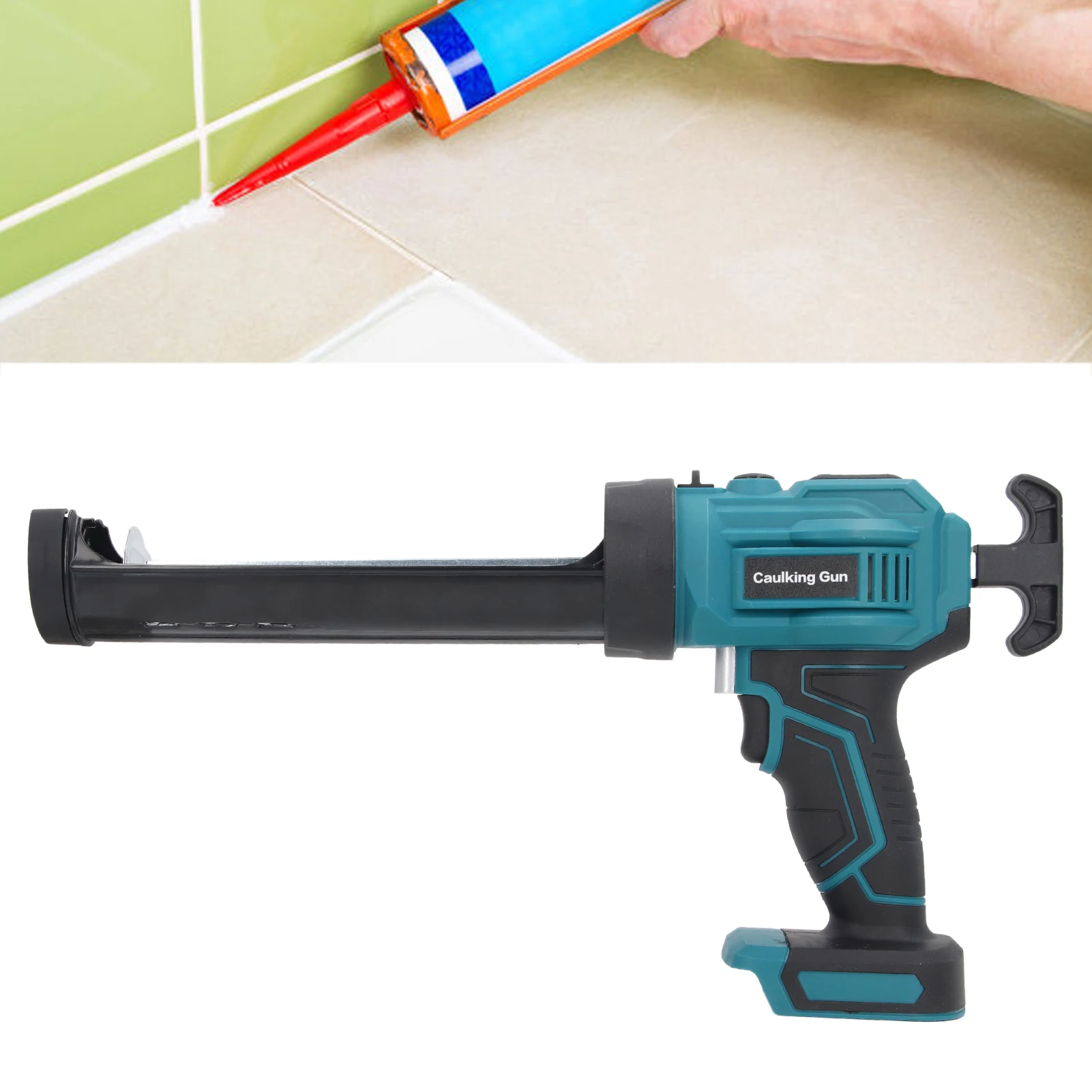 Pistola de calafetagem sem fio, 4 velocidades, bateria recarregável, pistola de calafetagem com luz LED para renovações domésticas, bancada de cozinha