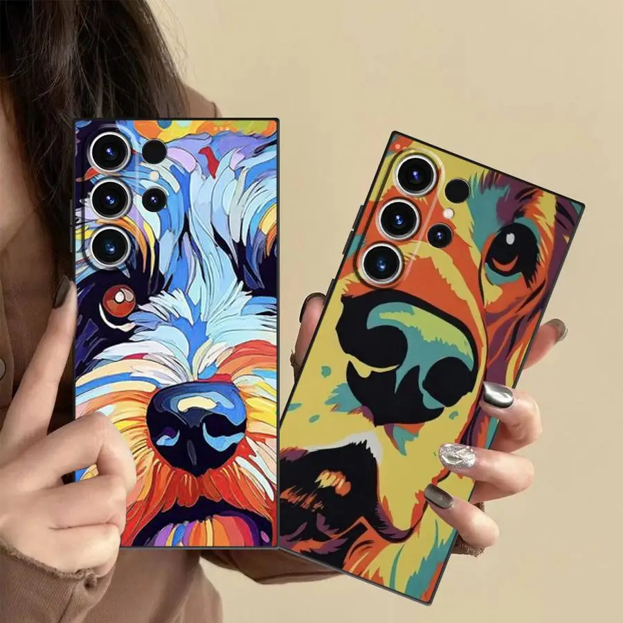 Colorful Dog Pop Painting Case for Samsung Galaxy S26 Ultra S24 S21 S23 Note 20 10 S22 S25 Plus S20 FE Phone Cover
