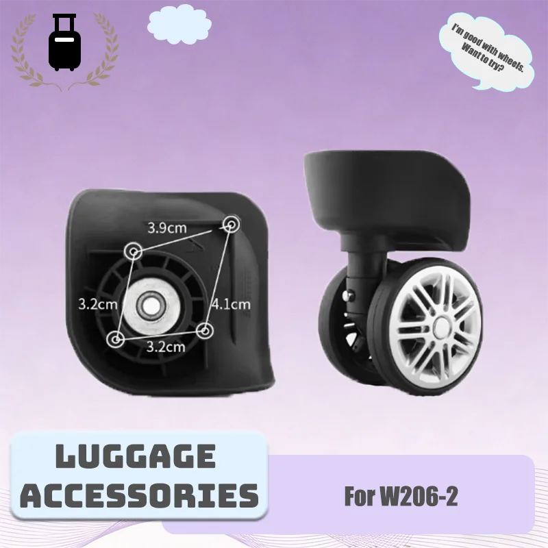 

For W206-2 Universal Suitcase Wheels 360° Rotation TPU Mute Heavy Duty Travel Luggage Repair Accessories