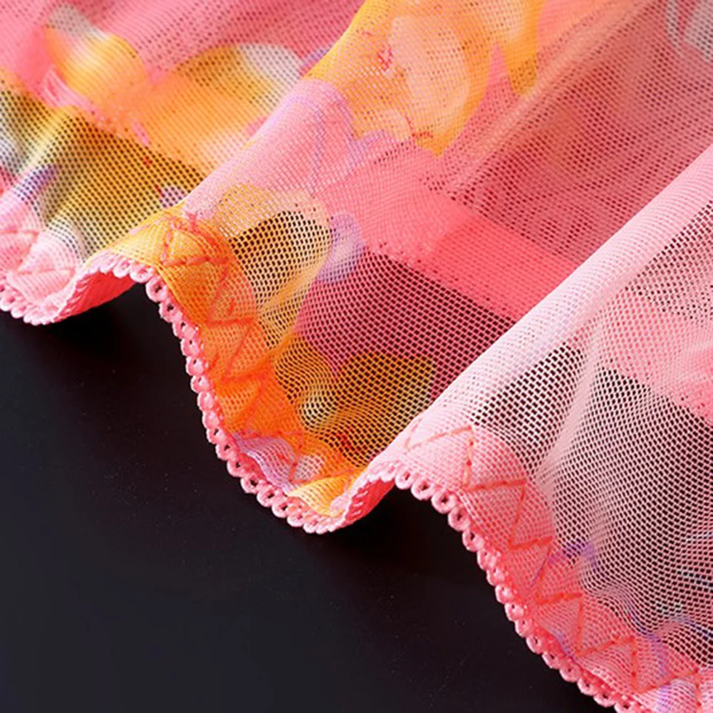 Seamless Underpants Men's Thin Mesh Briefs Underwear U Pouch Fashion Floral Printed See Through Man Panties