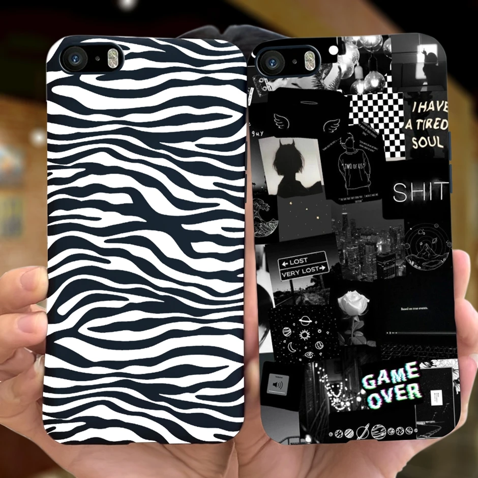 For Apple iPhone 5 5S 5SE Soft Floral Pattern Silicone TPU  Back Cover For iPhone 5 S SE A1428 A1429 A1442 Phone Case