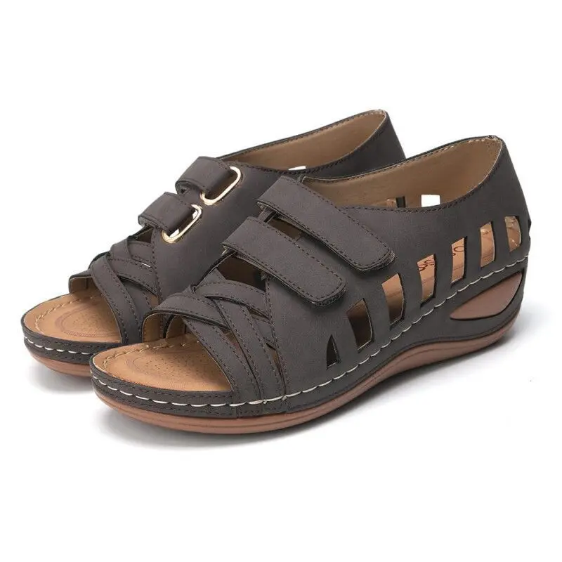 Summer Women Sandals Gladiator Ladies Wedges Buckle Platform Casual Hollow Out Shoes Female Soft Beach Shoes