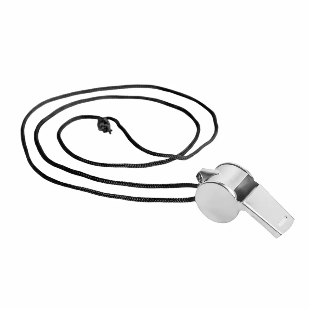 

Профессиональный громкий металлический свисток из нержавеющей стали, портативный судейский свисток с веревкой, свистки для болельщиков, инструмент для чирлидинга